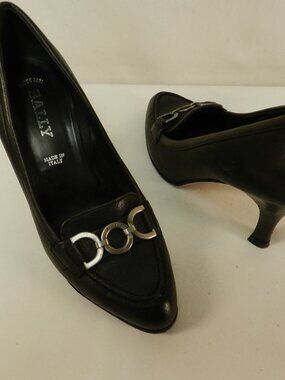 Bally Vintage Leather Horse bit heels pumps Italy Size Sz 6.5